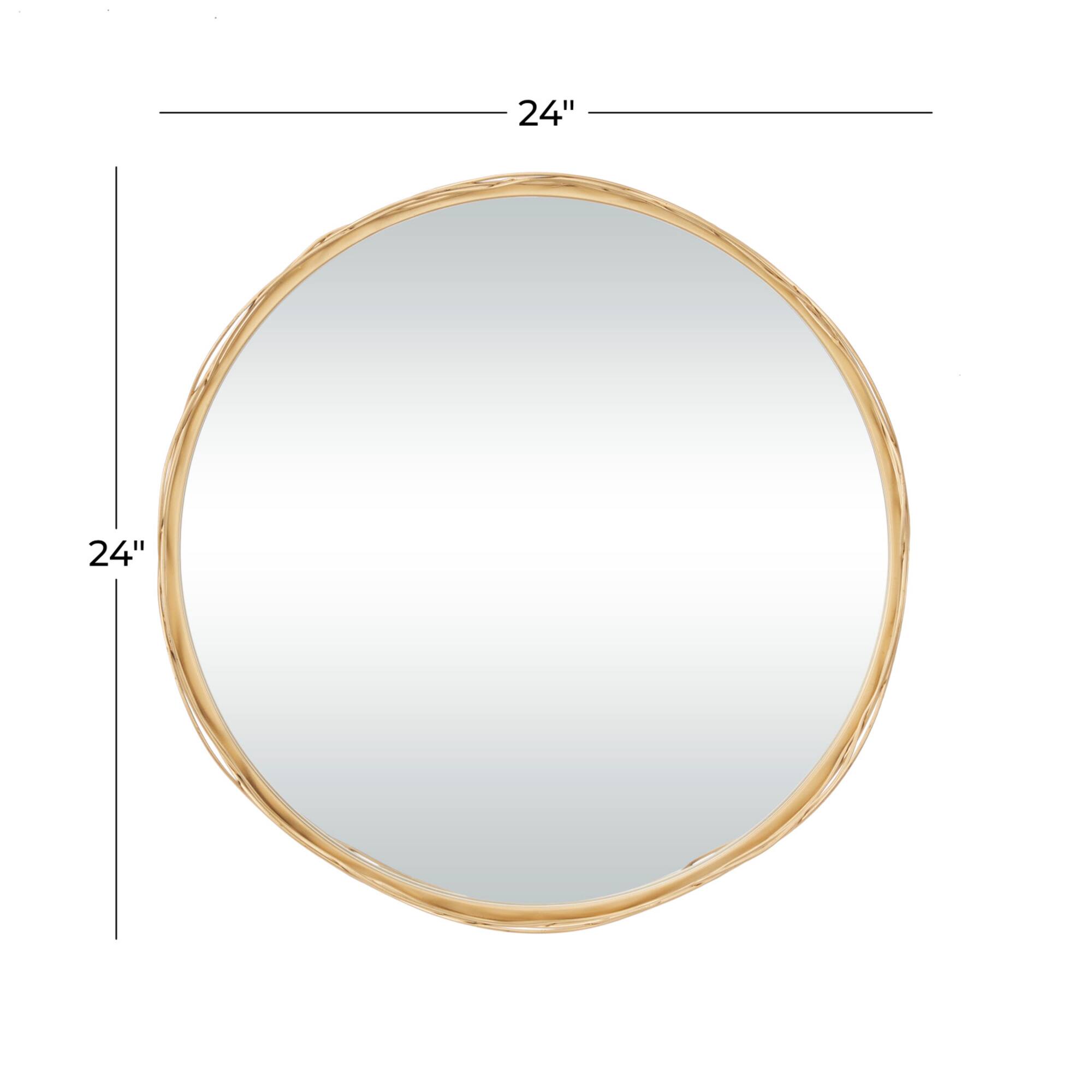 Gold Metal Glam Wall Mirror, Set of 24" x 24" x 3"